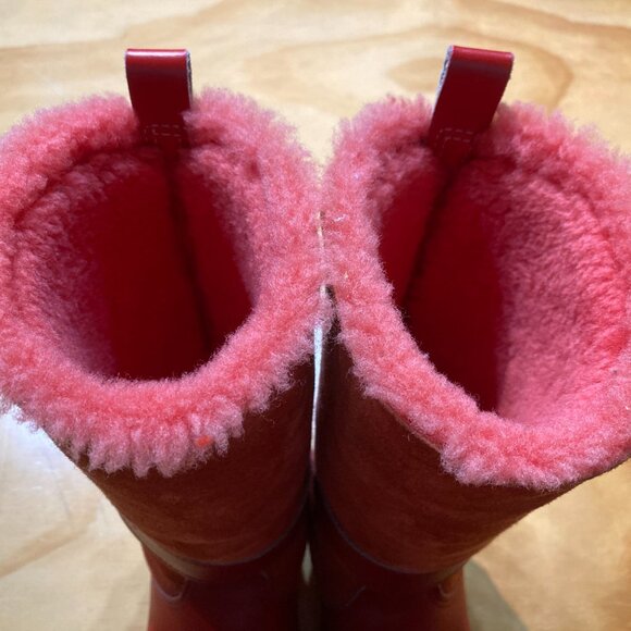 RARE Vintage RED SVEN No. 6 tall shearling clogs Size 39 - Picture 6 of 10